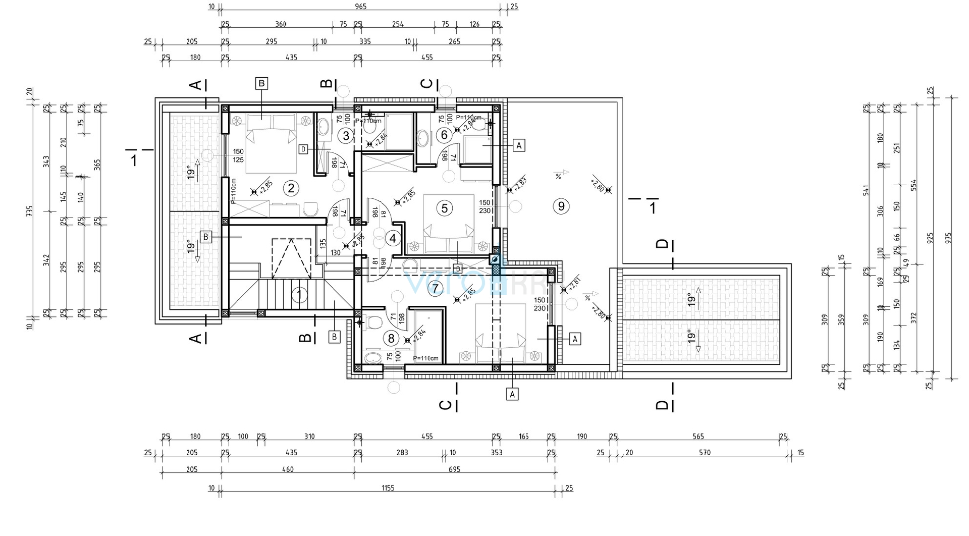 Krk grad, građevinsko zemljište 806m2,  panoramski pogled, projektna dokumentacija, odlična lokacija, prodaja